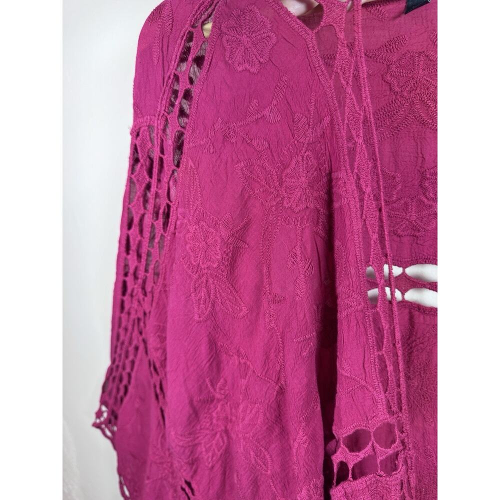 Torrid Womens Kimono Crochet Lace Embroidered 100% Cotton Beach Boho 5/6 - Picture 7 of 13